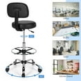 thumbnail image 4 of Gymax Chaise de Dessin Pivotante Haute Chaise de Bureau avec Dossier Réglable Anneau de Pied, 4 of 10