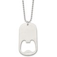 thumbnail image 2 of Chisel Stainless Steel Brushed Functional Bottle Opener Dog Tag on a Ball Chain Necklace - 22", 2 of 7