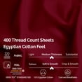 thumbnail image 4 of 400-Thread Count 100% Egyptian Cotton Lightweight Solid Sheet Set with Deep Pockets Burgundy / Twin XL, 4 of 5