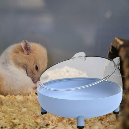 Small Animal Bath House, Pet Toy Hamster Bathroom Cage Toilet Bathtub Sand Bath Container Removable, Suitable for Chinchilla Syrian Hamster Gerbil Blue