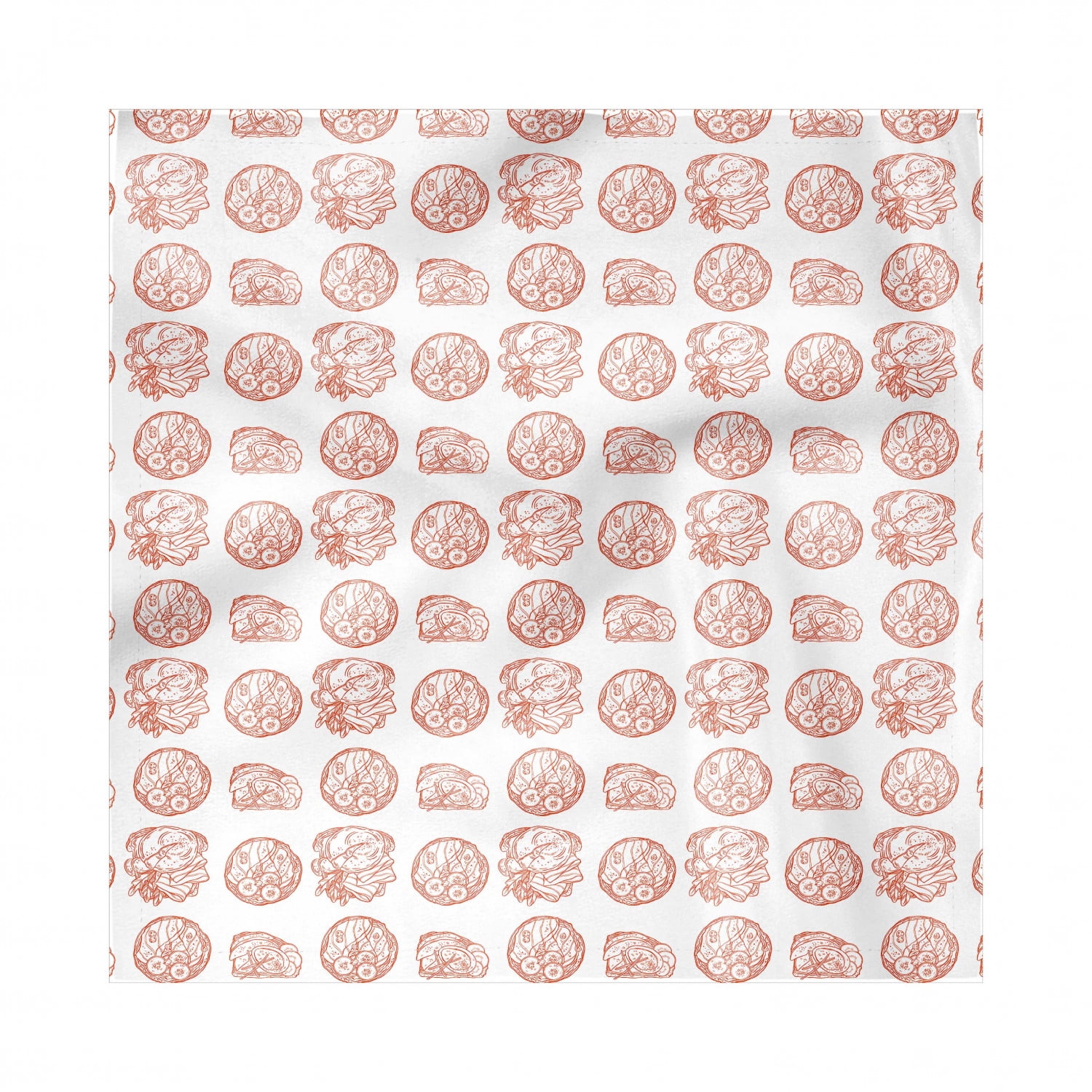 Ambesonne Necktie Salmon Dark Pink White Abstract Red Caviar Graphic 3.7