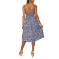 thumbnail image 4 of Femmes Robes Été Cravate avant V-Cou Spaghetti Sangle Bouton vers le Bas une Ligne Dos Nu Swing Midi Robe H M, 4 of 5