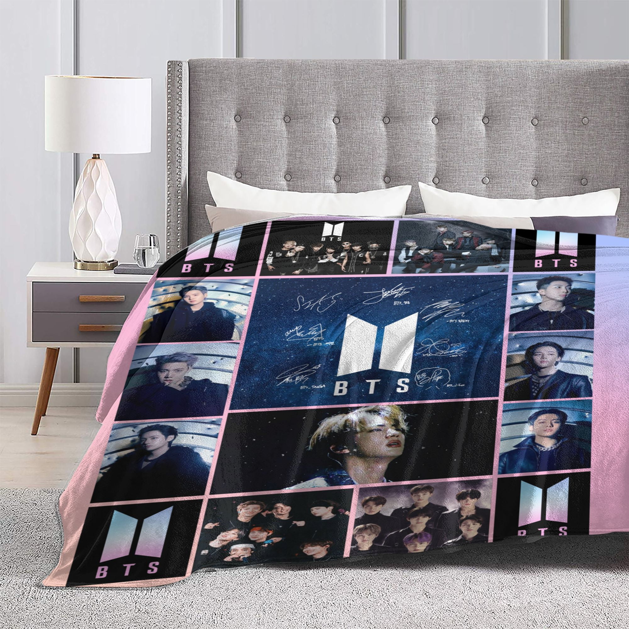 BTS ブランケット BTS Kpop Throw Blanket BTS Merch Fuzzy Soft Fleece Blanket 4
