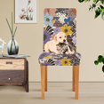 thumbnail image 4 of Yayeee 4 Pack Dining Chair Covers Stretch Parson Chairs Slipcovers Seat Protector, Colorful Flowers, 4 of 6