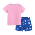 thumbnail image 3 of Hotiary Baby Kids Girl's Cotton Outfits Cartoon Print Short Sleeve T-shirt Top + Elastic Waistband Shorts 2 Piece Sets Toddler Clothes for 2-7 Years, 3 of 7