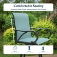 thumbnail image 5 of Sophia & William 2 Piece Outdoor Swivel Bar Stools Patio Height Chairs Padded Textilene Seat in Blue, 5 of 7