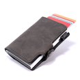 thumbnail image 3 of Funda para tarjeta RFID con textura de PU y carcasa de aluminio y metal con inserción lateral automática para tarjetas emergentes, 3 of 5