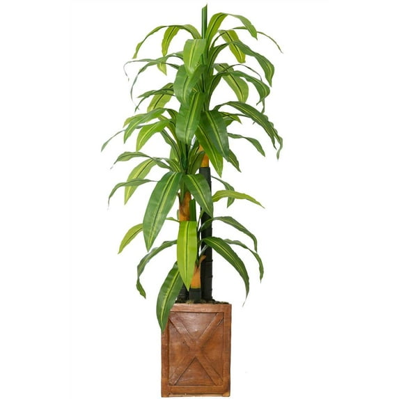 Vintage Home Artificial Faux Real Touch 57" Tall Real Touch Corn Plant And Fiberstone Planter