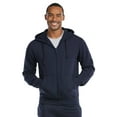 thumbnail image 4 of Men's Cotton Blend Lightweight Fleece Lined Sport Gym Zip Up Sweater Hoodie, Navy XL, 1 Count, 1 Pack, 4 of 4