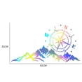 thumbnail image 2 of 1PCS Car Sticker Mountains Compass Navigate Style Colorful Car Truck Sticker Decal Auto Fashion Decoration 25.6*13.8in, 2 of 7