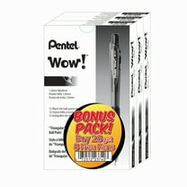 Wow! Retractable Ballpoint Pen, (1.0mm) Medium Line, NEW Ink Black Ink Buy 28, get 8 more FREE