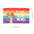 thumbnail image 2 of Fist Pattern Rainbow Color Flag Fist Pattern Love Always Win Rainbow Color Fade Resistant Flag, 2 of 7