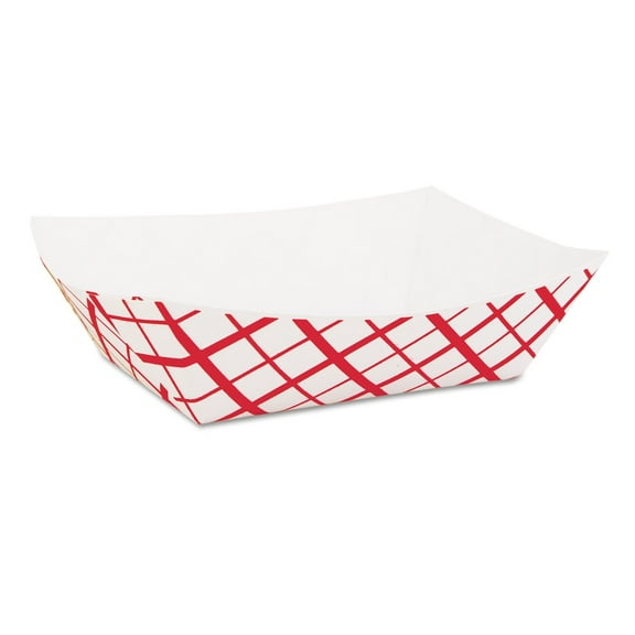 Paper Food Baskets 1lb, Red/White, 1000/Carton