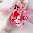 thumbnail image 1 of Xiaomi POCO C55 M5S X2 Redmi 12C 10C 10A 10 Prime Note 12 11 10 9 8 7 Pro Max 9A 9C 8A Mi 9T Silicona Rosa Melodía Hello Kitty Funda Con Llavero Colgante, 1 of 4