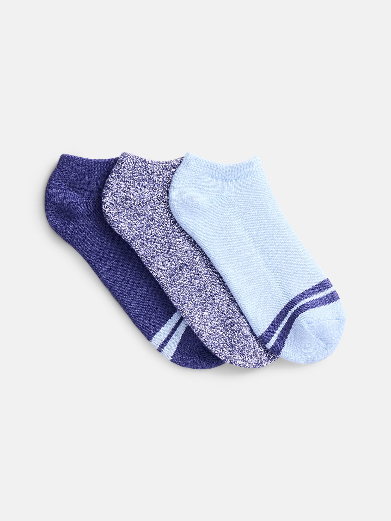 Joyspun Women's Comfort Full Terry Low Cut Socks, 3 Pack, Shoe Sizes 4-10