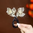 thumbnail image 4 of Rhinestone Flower Hair Clip Bun Maker Twister Curler Tool Lazy Updo Styling Accessory For Women Girls Ponytail Holder Decorative Pin, 4 of 4