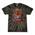 thumbnail image 1 of Wild Bobby, Colorful Painted Tiger, Animal Lover, Tie-Dye Tees, Spiral Black, Large, 1 of 3