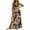 Black, variant on Women's Floral Print Surplice Spaghetti Strap Maxi Dress 100% Polyester Lightweight Flowing Summer Everyday Elegant