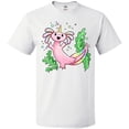 thumbnail image 3 of Inktastic Axolotl Unicorn with Rainbow Tail, Bubbles and Seaweed. T-Shirt, 3 of 5