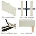 thumbnail image 6 of Noble House Queen Size Platform Bed, Linen Upholstered with Adjustable Headboard, Modern Simple Style, Beige, 6 of 12