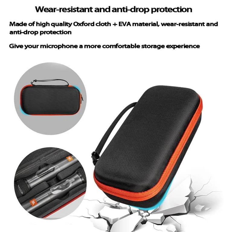 Case Compatible With JBL Wireless Two Microphone System, Up To 9 X 3 Will Fit Handheld Dual Mic Travel Bag Singing Karaoke Receivers Adapters Aa Batteries