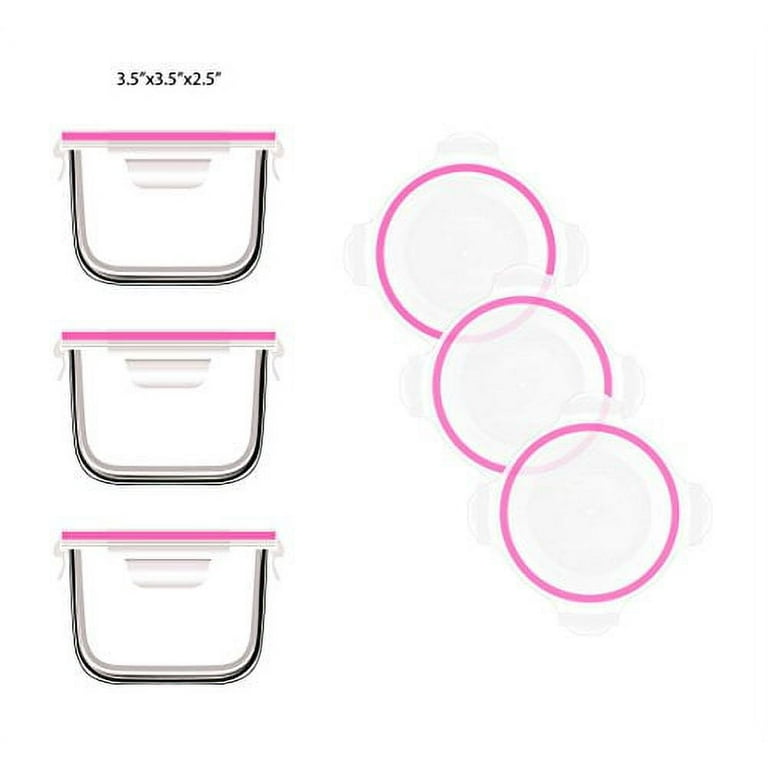 Glasslock Yum Yum Eco Friendly Airtight Spill Proof Square Baby Food 3  Container Set 