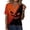 Orange, variant on Halloween Printed T-Shirts for Women Gothic Horror Winged Elements Graphic Henly T Shirts Fashion Fantasy Dark Notch V Neck Tee Orange M