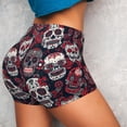 thumbnail image 3 of Picia Rose Flowers Printed Workout Shorts for Women Seamless Scrunch Butt Lifting High Waisted Yoga Gym Booty Running Moisture-wicking Short Pants-, 3 of 9