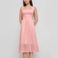 thumbnail image 4 of Women's A-Line Cocktail Dress, Sexy Criss Cross Backless Party Dresses, Flattering Ruched Waist French Square Neck Summer Wedding Guest Midi Gown, 4 of 4
