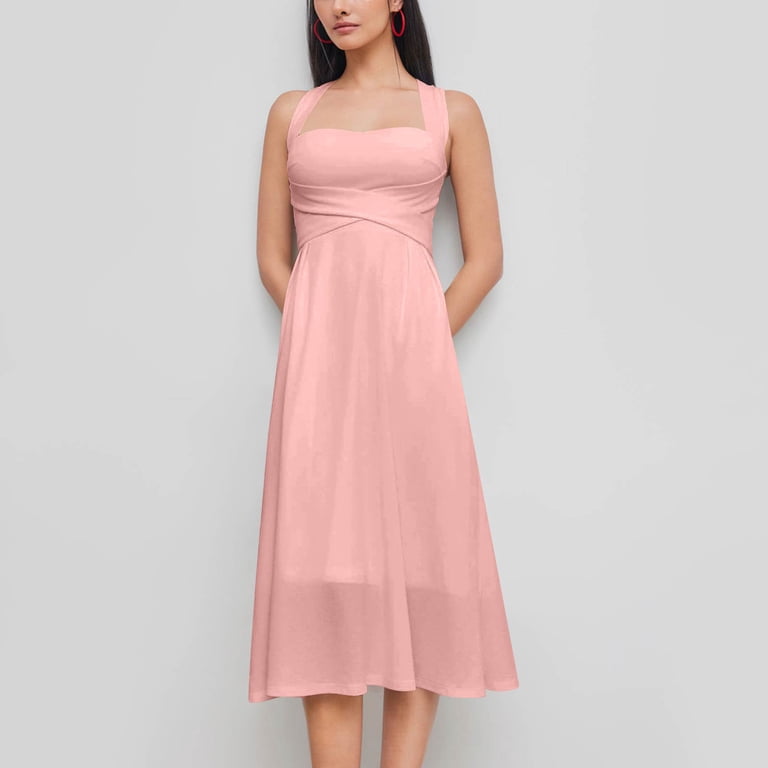sexy a line dresses Women's A-Line Cocktail Dress, Criss Cross Backless Party Dresses, Flattering Ruched Waist French Square Neck Summer Wedding Guest Midi Gown This dress is a CLUB L YAS a-line plaid midi size:US 8 / UK 12 / EU 38