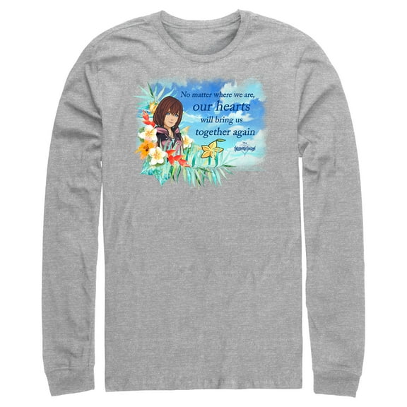 Men's Kingdom Hearts 3 Our Hearts Will Bring Us Together Again  Long Sleeve Shirt Athletic Heather 2X Large