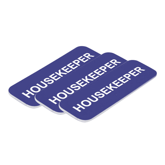 Housekeeper 1 x 3" Name Tag/Badge, Blue, (3 Pack)
