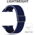 thumbnail image 2 of Correa elástica compatible con Apple Bands, ajustable, trenzada, de nailon para iWatch 7, gris claro, 42/44/45 mm., 2 of 4