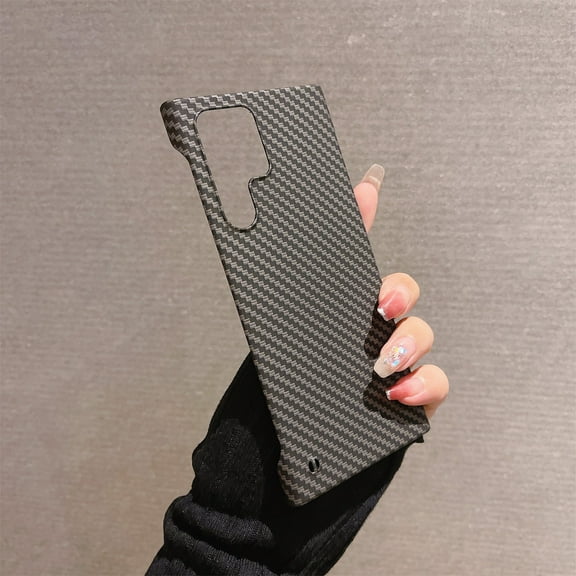 Dteck for Samsung Galaxy S22 Ultra 6.8" 2022 Case, Premium Slim TPU Anti-Drop & Borderless Carbon Fiber Durable Shockproof Protective Case for S22 Ultra Ladies Women Wen, Silver