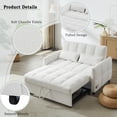 thumbnail image 6 of Harper & Bright Designs Convertible Tufted Sleeper Sofa Bed with Adjustable Backrest, Chenille Pull-Out Bed with USB Charging Ports, Loveseat with Pull Out Bed for Apartments Small Spaces, Beige, 6 of 20
