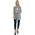 thumbnail image 5 of Simply Ravishing Women's Basic Assymetrical 3/4 Sleeve Open Drape Cardigan, Large, Heather Grey, 5 of 5