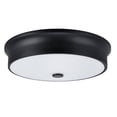 thumbnail image 2 of Aspen Creative 63005S-3 LED Small Flush Mount Ceiling Light Fixture, Contemporary Design in Black Finish, Frosted Glass Diffuser, 12" Diameter, 2 of 6