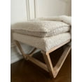 thumbnail image 2 of Boucle White Fabric Upholstered Pillow Cushion Top 48" Hendraheim Ottoman Bench, 2 of 7