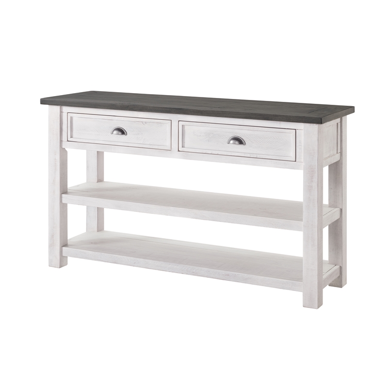 white sofa console table