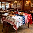 thumbnail image 5 of Cififendec Patriotic Tablecloth, 59.06"×59.06", Red White Blue Star & Stripe Block Print, Rectangular Cover for America 250th Anniversary & Backyard BBQs, 5 of 5