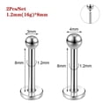 thumbnail image 4 of QQTDFG 2Pcs Stainless Steel Labret Lip Ring Helix Earring Lip Piercing Jewelry 6/8/10mm-1.2mm(16g)*6mm, 4 of 9