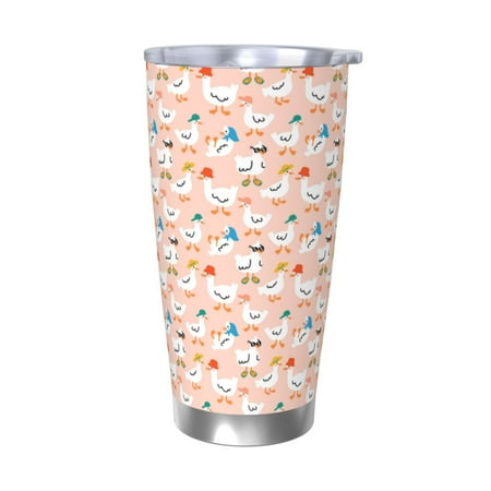 

Zeuib Cute Ducks In Hats Printed 20oz Stainless Steel Insulated Car Cup Stainless Steel Thermal Cup Vacuum Insulated Leak-proof Travel Mug Cup-Without Straw