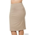 thumbnail image 2 of Zenana Women & Plus Premium Cotton Basic Bodycon Knee Length Midi Office Pencil Skirt, 2 of 3
