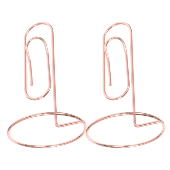 ETEREAUTY Set of 2 Rose Metal Card Holders Elegant Office Memo Clips for Business Cards and Notes Display