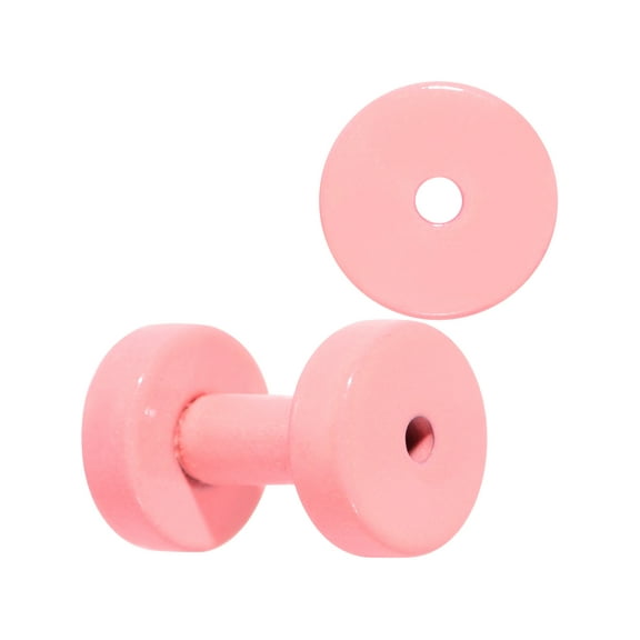 Body Candy 2Pc Pastel Pink Plated Steel 10G Double Flare Screw Fit Tunnel Plug Ear Plug Gauges Set