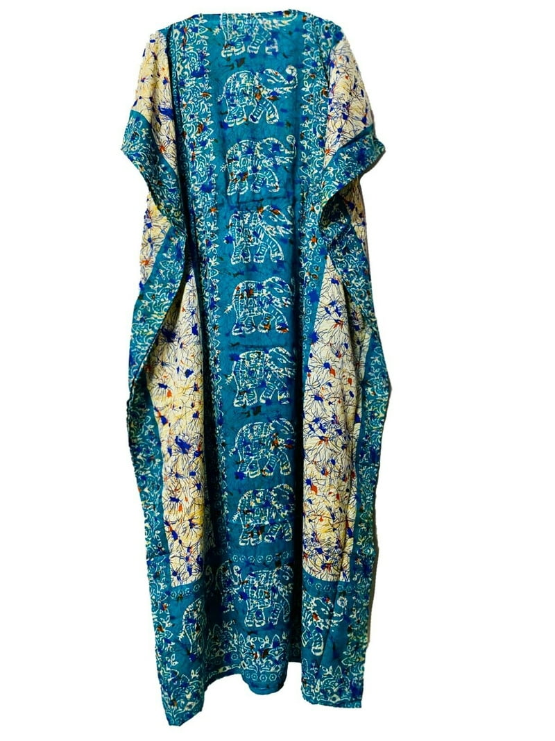 Starculture Pack of 2 Long-Kaftan-Dress-Hippy-Boho-Maxi-One-Size-Women-India--Tunic-Dress-Night-Gown, Women's, Size: Free size, Blue