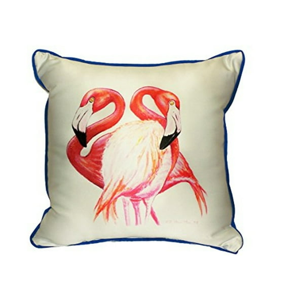 Betsy Drake ZP384 Two Flamingos Throw Pillow- 22 x 22 in.