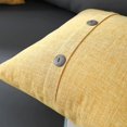 thumbnail image 4 of Juego de 2 fundas de cojín de 45 x 45 cm, color amarillo claro, decorativas, con botones de granja, triple funda de almohada, decoración del hogar, sala de estar, dormitorio, para sofá, silla de coche, 4 of 5