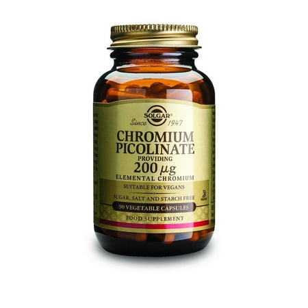 Solgar Chromium Picolinate Vegetable Capsules, 200 Mcg, 90 Count