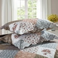 thumbnail image 5 of WannaToo Floral Bedding Set Mocha Rose Splicing Microfiber Double Stitching Quilts, King-Reversible, 5 of 8